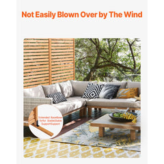 VEVOR Wooden Privacy Screen, 36" W x 76" H Outdoor Privacy Screen, Freestanding Wood Privacy Panel with Stand