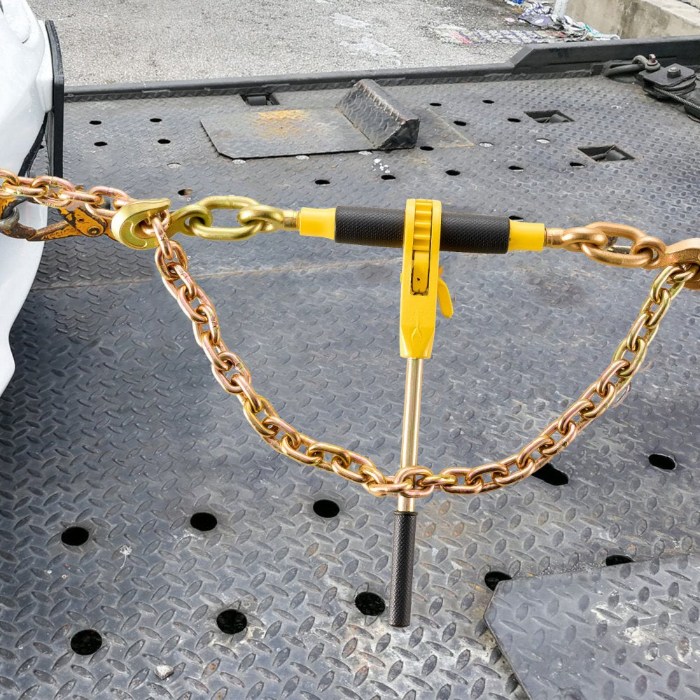 VEVOR Ratchet Chain Binder 2PCS, 3/8"-1/2" Heavy Duty Load Binders, with G80 Chains 12000 lbs Secure Load Limit