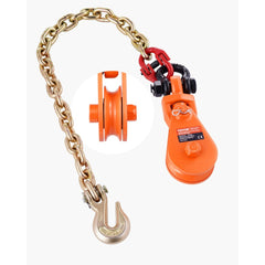 VEVOR 2 Ton Snatch Block with G80 Chain, Swivel Shackle, 3" Sheave for 3/8" Wire Rope, Snatch Block Pulley for Towing