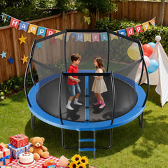VEVOR Outdoor Trampoline, 10FT Recreational Trampoline, ASTM Approved Trampolines with Enclosure Net & Thickened Pad