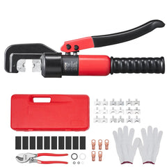 VEVOR Hydraulic Crimping Tool with 9 Sets of Dies AWG12-2/0 Copper And Aluminum Terminal Battery Lug Crimper, with a