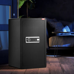 VEVOR Single Door 4.0 cu.ft Safe Box with Key Lock, Password & Fingerprint, Safe Lock Box with Fireproof Bag, Key Rack