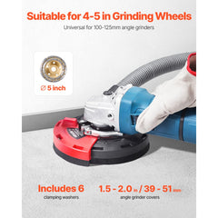 VEVOR Grinding Dust Shroud for Angle Grinder, Universal 4-5 in, Surface Grinder Dust Shroud with 6 Clamping Washers & 5