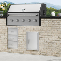 VEVOR BBQ Access Door, 14W x 20H Inch Single Outdoor Kitchen Door, Stainless Steel Flush Mount Door, Wall Vertical Door