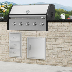VEVOR BBQ Access Door, 18W x 20H Inch Single Outdoor Kitchen Door, Stainless Steel Flush Mount Door, Wall Vertical Door