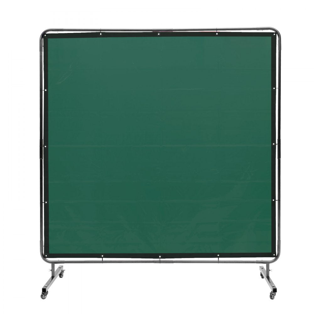 VEVOR Welding Screen with Frame, 6' x 6' Welding Curtain Screen, Flame-Resistant Vinyl Welding Protection Screen on 4