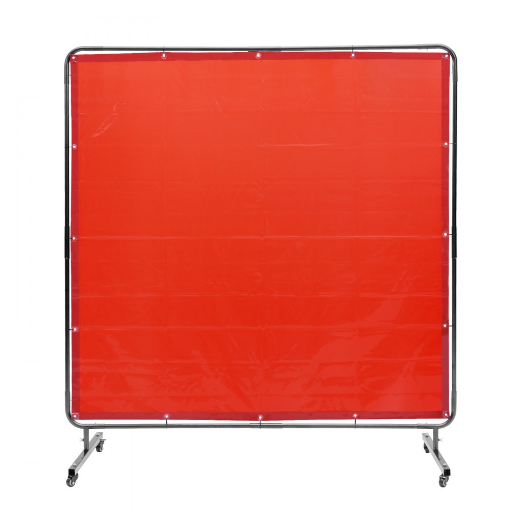 VEVOR Welding Screen with Frame, 6' x 6' Welding Curtain Screen, Flame-Resistant Vinyl Welding Protection Screen on 4
