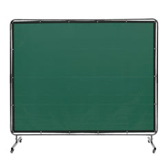 VEVOR Welding Screen with Frame, 6' x 8' Welding Curtain Screen, Flame-Resistant Vinyl Welding Protection Screen on 4