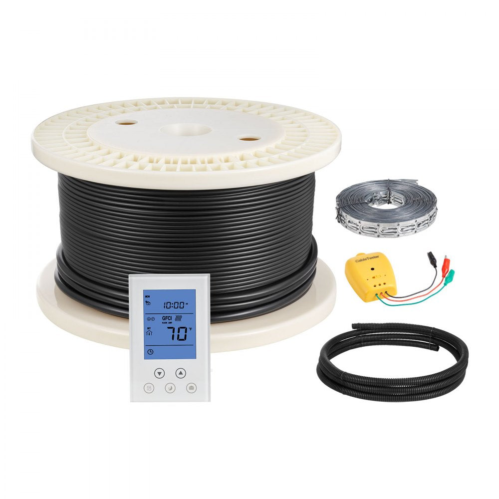VEVOR 200 sqft Underfloor Heating Cable Kit, 240V Electric Radiant Heated Floor System, with Smart Control Thermostat &
