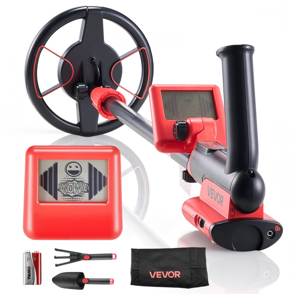 VEVOR Metal Detector, 6", Lightweight Metal Detector with LCD Display, IP68 Waterproof Search Coil, Adjustable