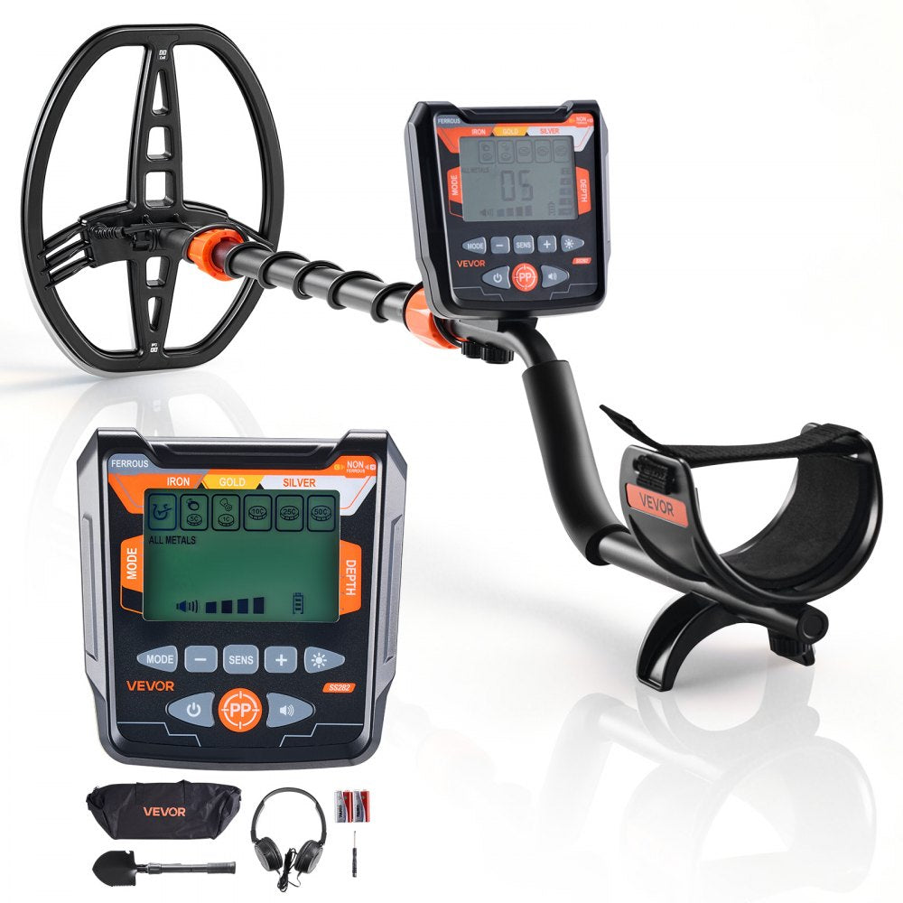 VEVOR Metal Detector for Adults, 10", Professional High Accuracy Gold Detector, IP68 Waterproof Search Coil with