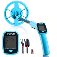 VEVOR Metal Detector, 4", Lightweight Metal Detector with LCD Display, 6" IP68 Waterproof Search Coil, Adjustable