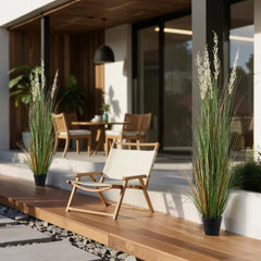VEVOR Artificial Grass Plant, 2 Pack 59 inch Faux Reed Flower Grass in Pot, Premium PVC Fake Greenery Shrubs Plant for