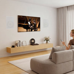 VEVOR In-Wall Speakers, 8", In Wall Speaker System with Paintable Grille, Hi-Fi Sound, 200W Peak, 2-Way Rectangular