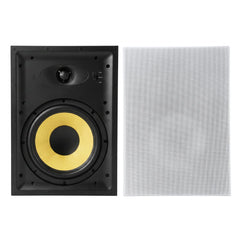 VEVOR In-Wall Speakers, 8", In Wall Speaker System with Paintable Grille, Hi-Fi Sound, 200W Peak, 2-Way Rectangular