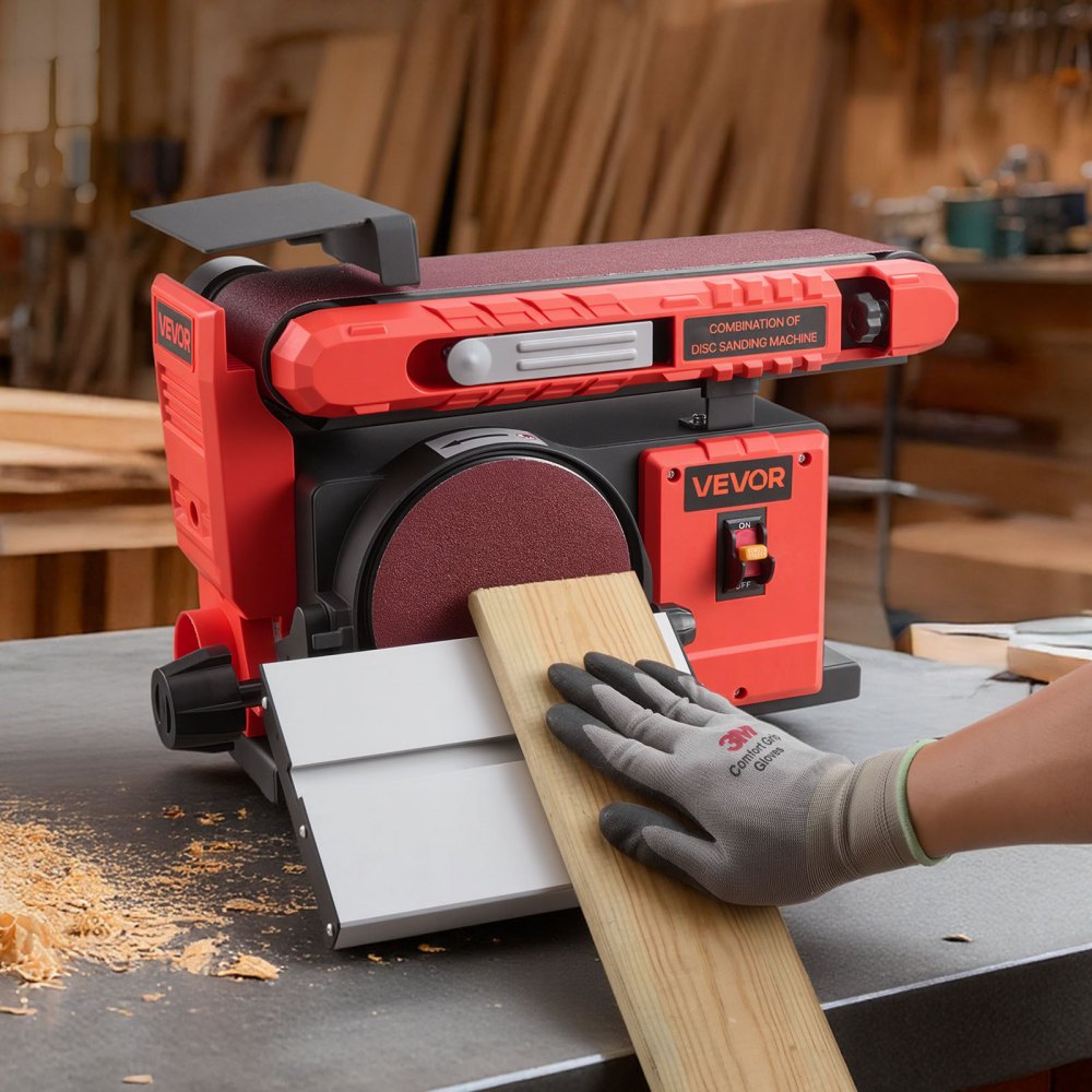 VEVOR 6" Disc Sander & 4" x 36" Belt Sander, 400W Professional Belt Disc Sanders Combo with 0 - 45° Adjustable