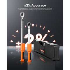 VEVOR Digital Torque Wrench Set, 2 Pieces, 1/2, 3/8 Inch Drive, 72-Tooth, ±2% High Accuracy Electronic Torque Wrench