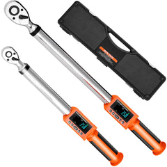 VEVOR Digital Torque Wrench Set, 2 Pieces, 1/2, 3/8 Inch Drive, 72-Tooth, ±2% High Accuracy Electronic Torque Wrench