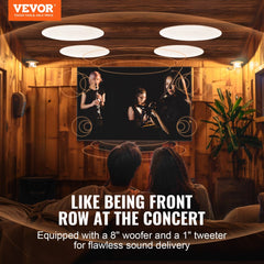 VEVOR 4 PCs 8 Inch in Ceiling Speakers, 100-Watts, Flush Mount Ceiling & in-Wall Speakers System with 8ΩImpedance 89dB
