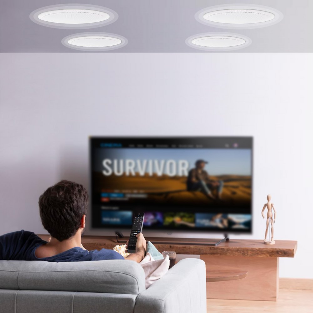 VEVOR 4 PCs 8 Inch in Ceiling Speakers, 100-Watts, Flush Mount Ceiling & in-Wall Speakers System with 8ΩImpedance 89dB
