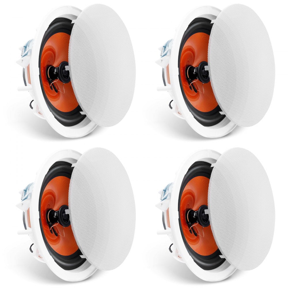 VEVOR 4 PCs 8 Inch in Ceiling Speakers, 100-Watts, Flush Mount Ceiling & in-Wall Speakers System with 8ΩImpedance 89dB