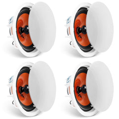 VEVOR 4 PCs 8 Inch in Ceiling Speakers, 100-Watts, Flush Mount Ceiling & in-Wall Speakers System with 8ΩImpedance 89dB