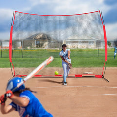 VEVOR Barricade Backstop Net, 12x9 ft Ball Sports Barrier Netting, Portable Practice Equipment with Carry Bag