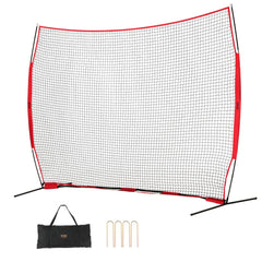 VEVOR Barricade Backstop Net, 12x9 ft Ball Sports Barrier Netting, Portable Practice Equipment with Carry Bag