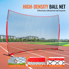 VEVOR Barricade Backstop Net, 16x10 ft Ball Sports Barrier Netting, Portable Practice Equipment with Carry Bag