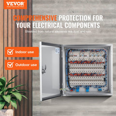 VEVOR NEMA Stainless Steel Enclosure, 12 x 12 x 8'' NEMA 4X Steel Electrical Box, IP66 Waterproof & Dustproof