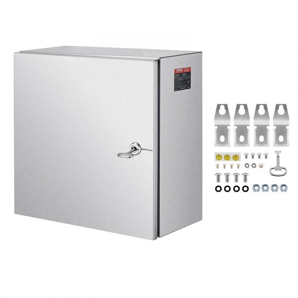 VEVOR NEMA Stainless Steel Enclosure, 12 x 12 x 8'' NEMA 4X Steel Electrical Box, IP66 Waterproof & Dustproof