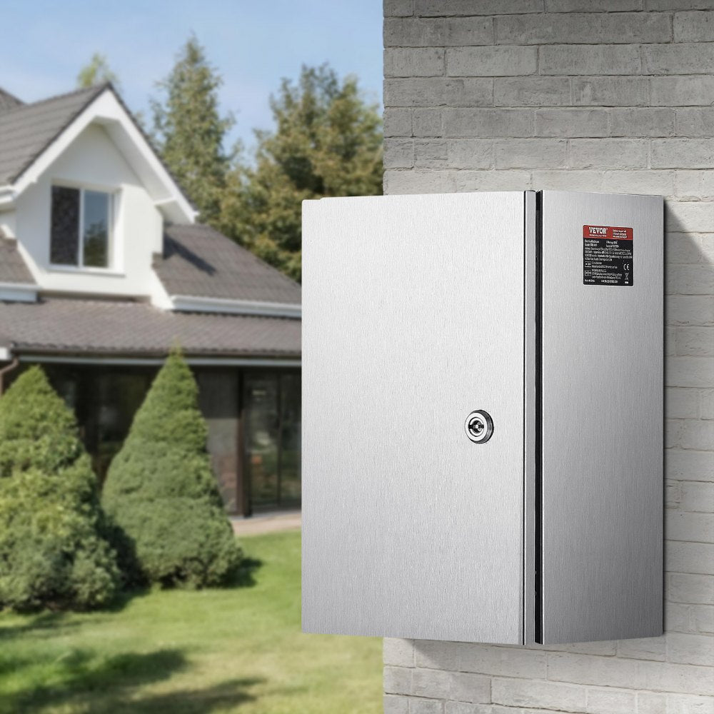 VEVOR NEMA Stainless Steel Enclosure, 16 x 12 x 8'' NEMA 4X Steel Electrical Box, IP66 Waterproof & Dustproof
