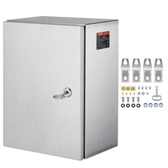 VEVOR NEMA Stainless Steel Enclosure, 16 x 12 x 8'' NEMA 4X Steel Electrical Box, IP66 Waterproof & Dustproof
