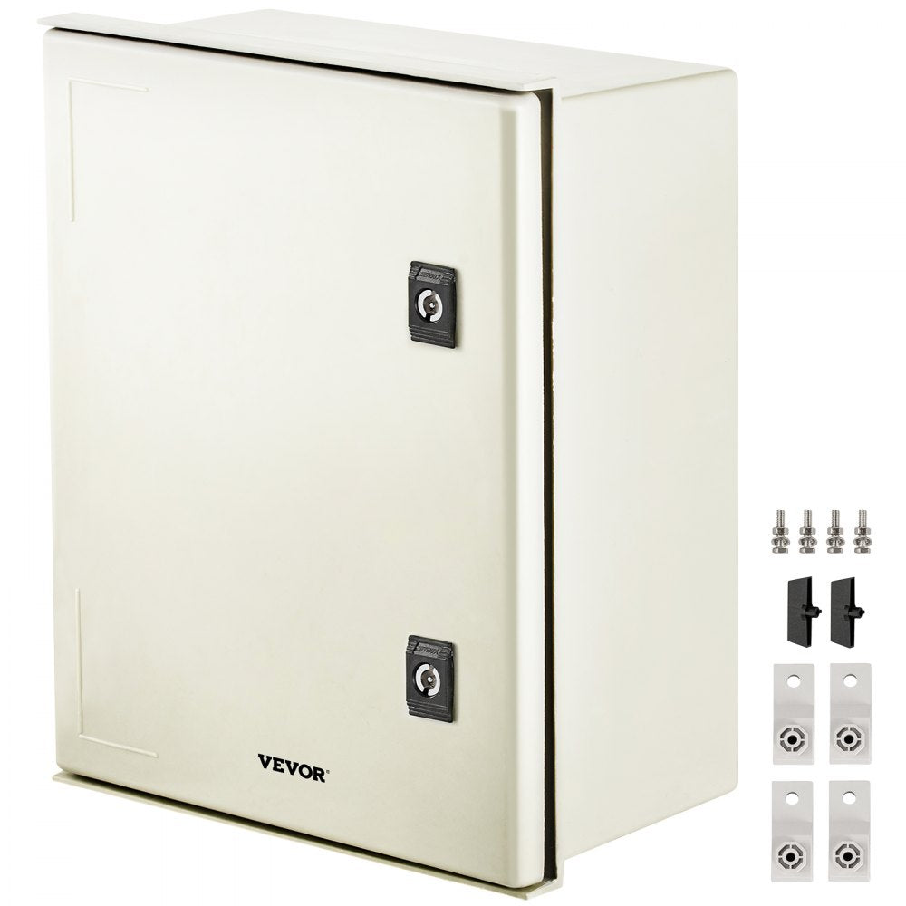 VEVOR NEMA Steel Enclosure, 16 x 12 x 8'' NEMA 4X Fiberglass Electrical Box, IP66 Waterproof & Dustproof