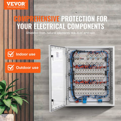 VEVOR NEMA Steel Case, 24x20x9'' NEMA 4X Fiberglass Electric Enclosure, IP66 Water & Dust Resistant, Suitable for Both