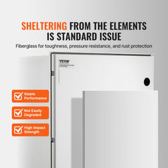 VEVOR NEMA Steel Case, 24x20x9'' NEMA 4X Fiberglass Electric Enclosure, IP66 Water & Dust Resistant, Suitable for Both