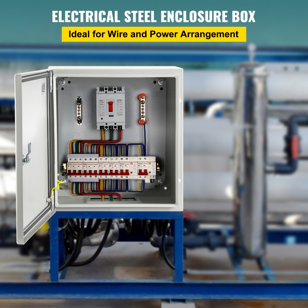 VEVOR NEMA Metal Case, 8x8x6'' NEMA 4X Metal Electric Enclosure, IP66 Water & Dust Resistant, Suitable for Both Outdoor