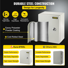 VEVOR NEMA Metal Case, 10 x 8 x 6'' NEMA 4X Metal Electric Enclosure, IP66 Water & Dust Resistant, Suitable for Both
