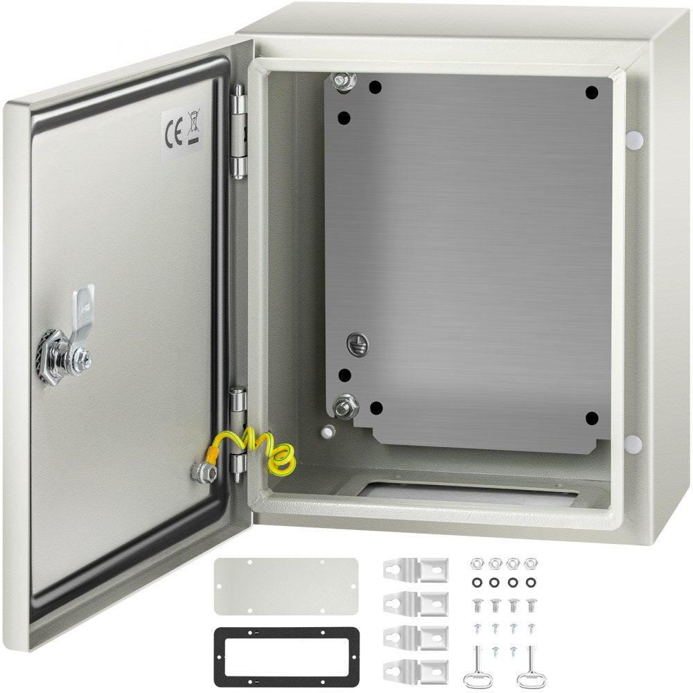 VEVOR NEMA Steel Enclosure, 12 x 10 x 6'' NEMA 4X Steel Electrical Box, IP66 Waterproof & Dustproof, Outdoor/Indoor