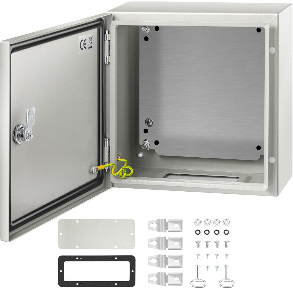 VEVOR NEMA Steel Enclosure, 12 x 12 x 6'' NEMA 4X Steel Electrical Box, IP66 Waterproof & Dustproof, Outdoor/Indoor