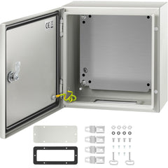 VEVOR NEMA Steel Enclosure, 12 x 12 x 6'' NEMA 4X Steel Electrical Box, IP66 Waterproof & Dustproof, Outdoor/Indoor