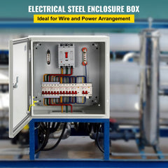 VEVOR NEMA Steel Enclosure, 12 x 12 x 8'' NEMA 4X Steel Electrical Box, IP66 Waterproof & Dustproof, Outdoor/Indoor