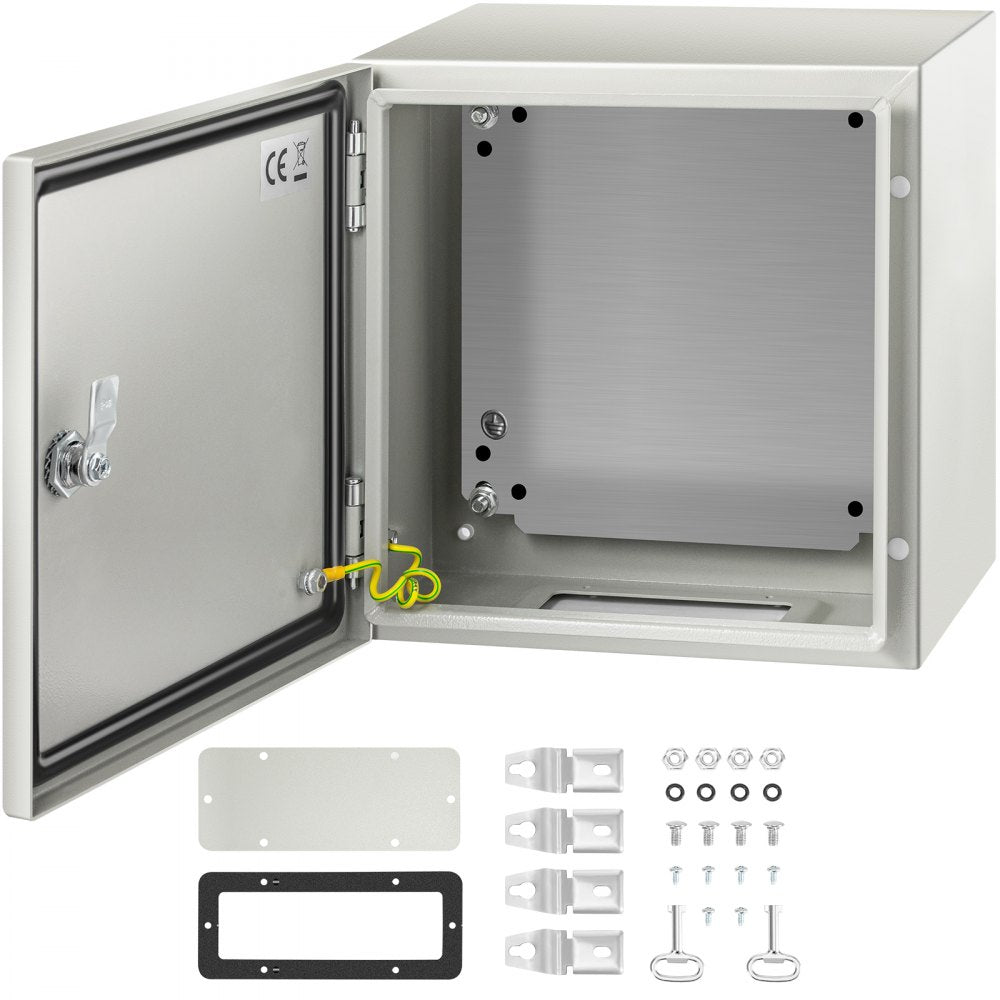 VEVOR NEMA Steel Enclosure, 12 x 12 x 8'' NEMA 4X Steel Electrical Box, IP66 Waterproof & Dustproof, Outdoor/Indoor