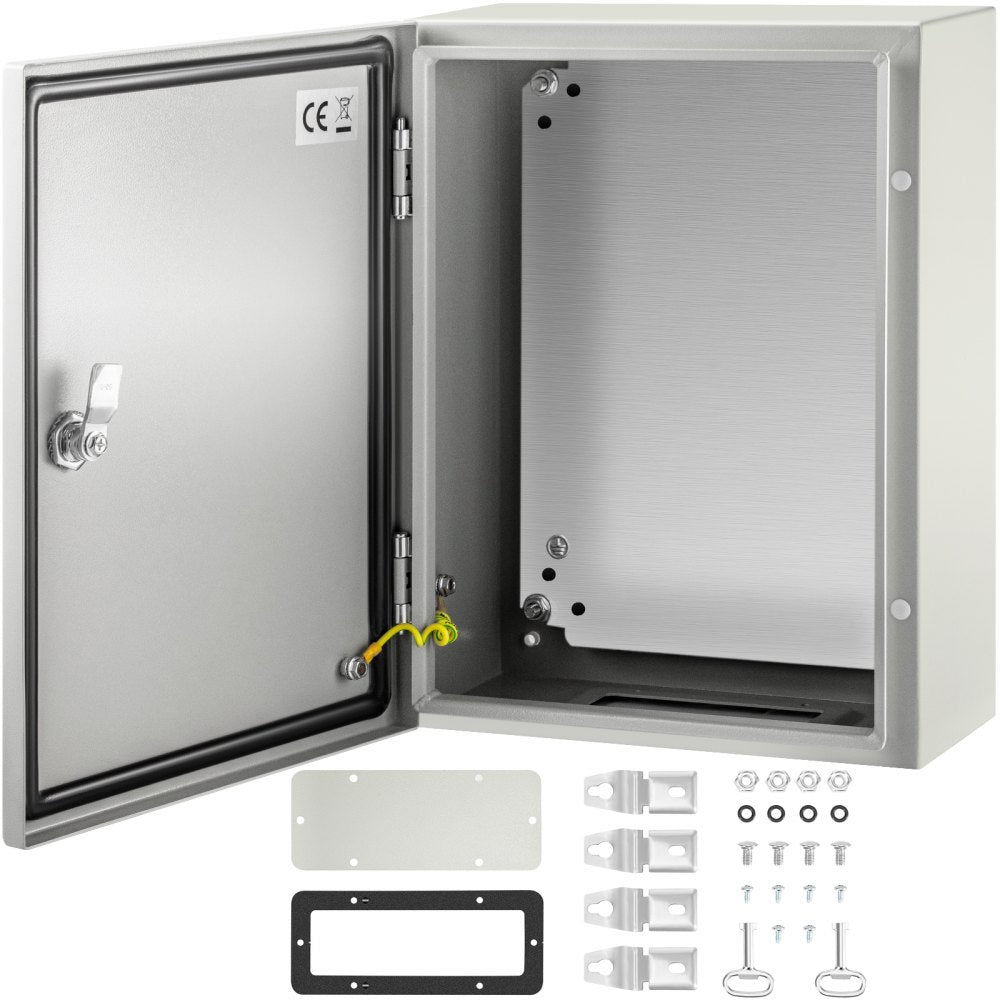 VEVOR Carbon Steel Electrical Box, 16x12x6 inches, Hinged Cover, IP66 Waterproof & Dust Resistant, Suitable for Outdoor