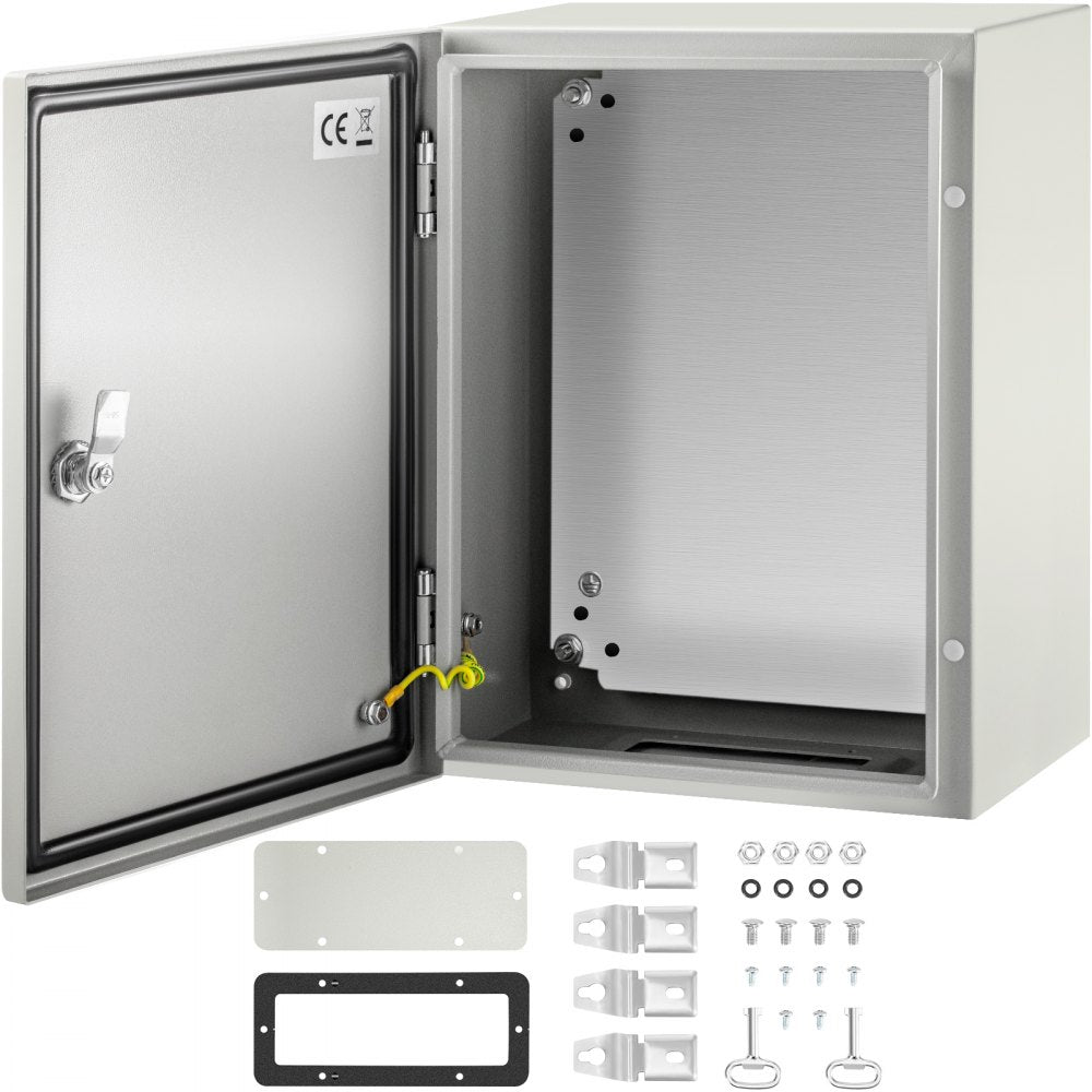 VEVOR NEMA Steel Case, Dimensions 16x12x8 inches, NEMA 4X Steel Electric Enclosure, IP66 Rated for Water and Dust