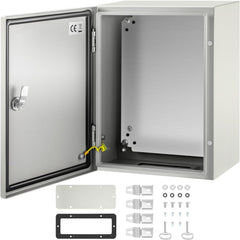 VEVOR NEMA Steel Case, Dimensions 16x12x8 inches, NEMA 4X Steel Electric Enclosure, IP66 Rated for Water and Dust