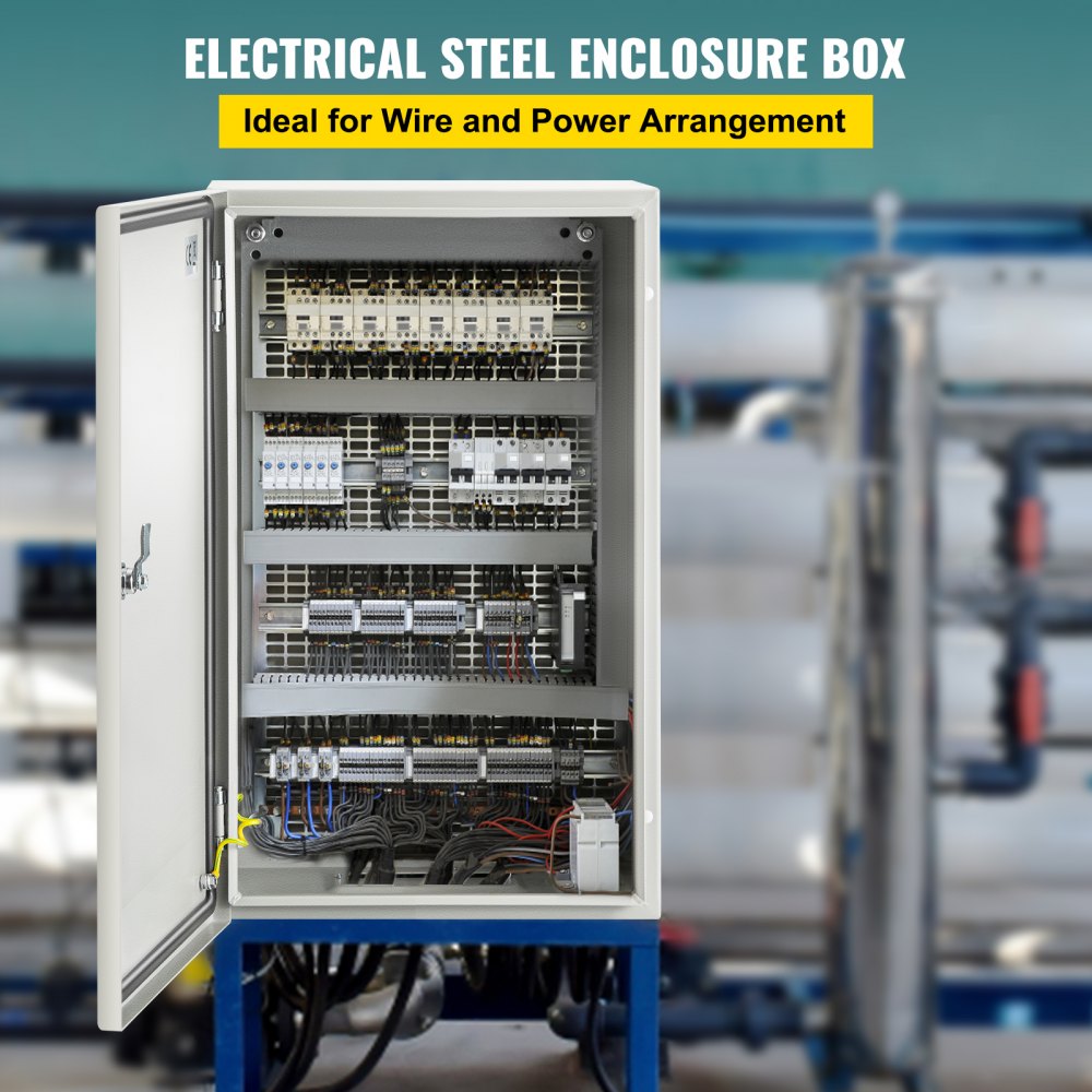 VEVOR NEMA Steel Enclosure, 20 x 12 x 10'' NEMA 4X Steel Electrical Box, IP66 Waterproof & Dustproof, Outdoor/Indoor