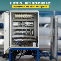 VEVOR NEMA Steel Case, 20x16x6'' NEMA 4X Metal Electric Enclosure, IP66 Water & Dust Resistant, Suitable for Both