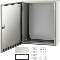 VEVOR NEMA Steel Case, 20x16x8'' NEMA 4X Metal Electric Enclosure, IP66 Water & Dust Resistant, Suitable for Both