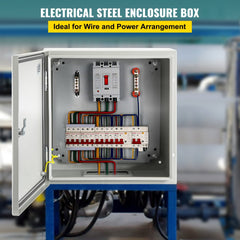 VEVOR NEMA Steel Enclosure, 20 x 20 x 6'' NEMA 4X Steel Electrical Box, IP66 Waterproof & Dustproof, Outdoor/Indoor
